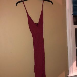 Tight red velvet dress